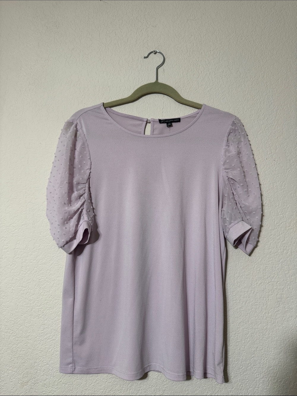 Adrianna Papell Lavender Puff-Sleeve Blouse